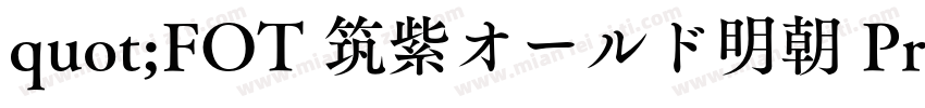 quot;FOT 筑紫オールド明朝 Pro R字体转换